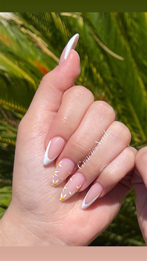 almond nails on brown skin|almond nails with white tips.